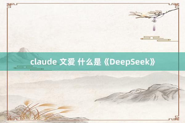 claude 文爱 什么是《DeepSeek》